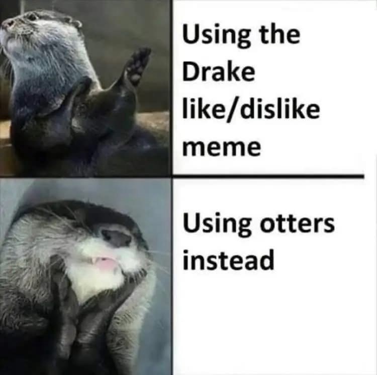 using-drake-likedislike-meme-using-otters-instead