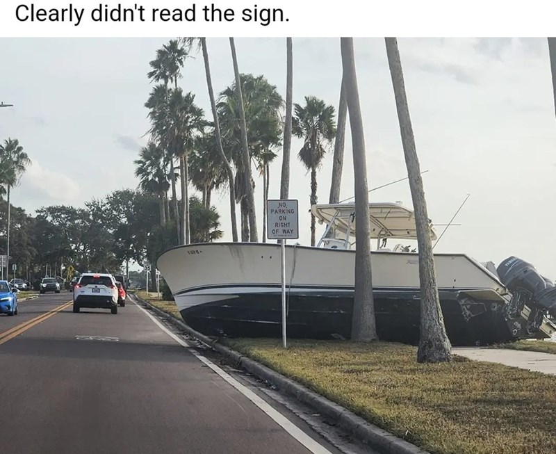 clearly-didnt-read-sign-no-parking-on-right-way