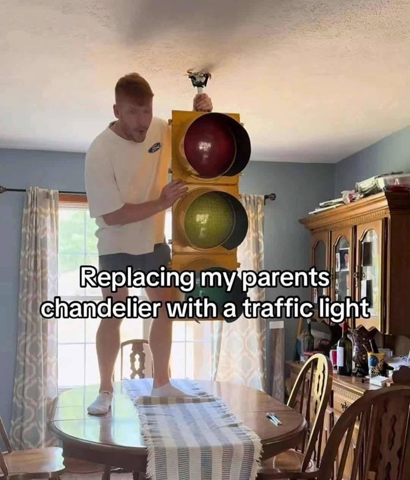 replacing-my-parents-chandelier-with-traffic-light