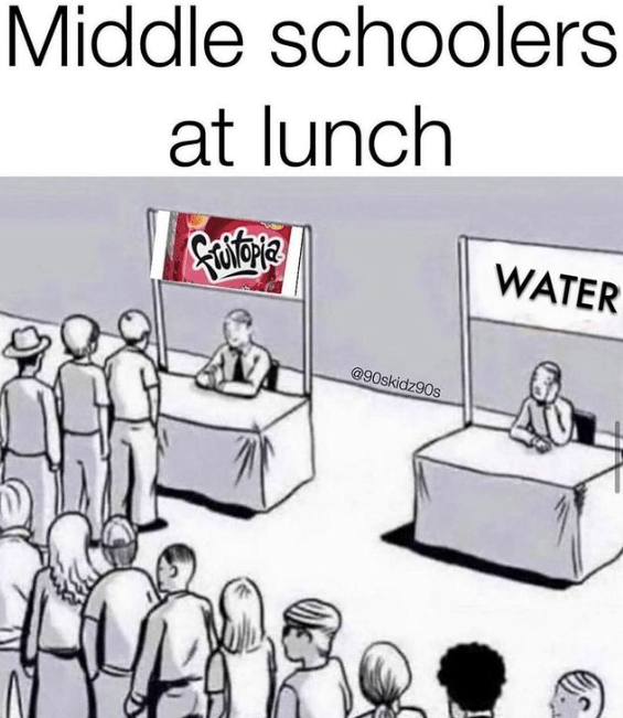 middle-schoolers-at-lunch-fruitoria-water-90skidz90s
