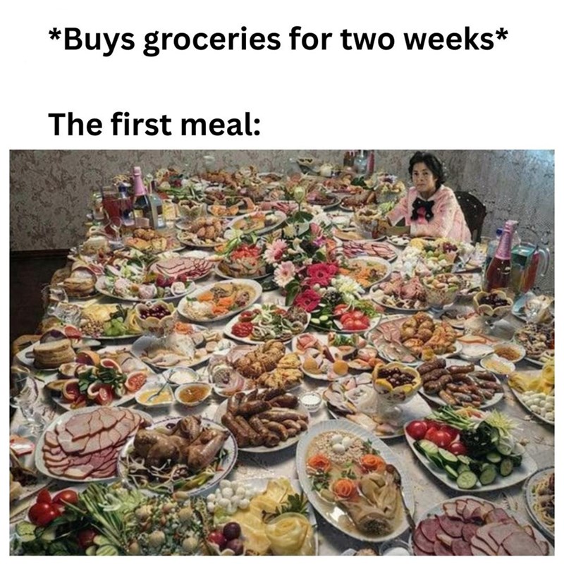 buys-groceries-two-weeks-first-meal