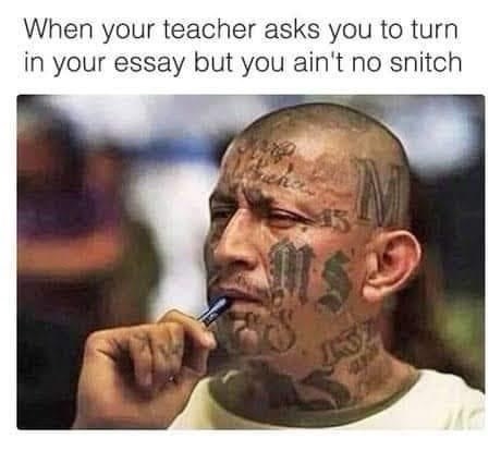 teacher-asks-turn-essay-but-aint-no-snitch