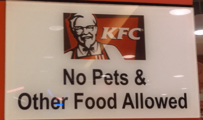 kfc-no-pets-other-food-allowed